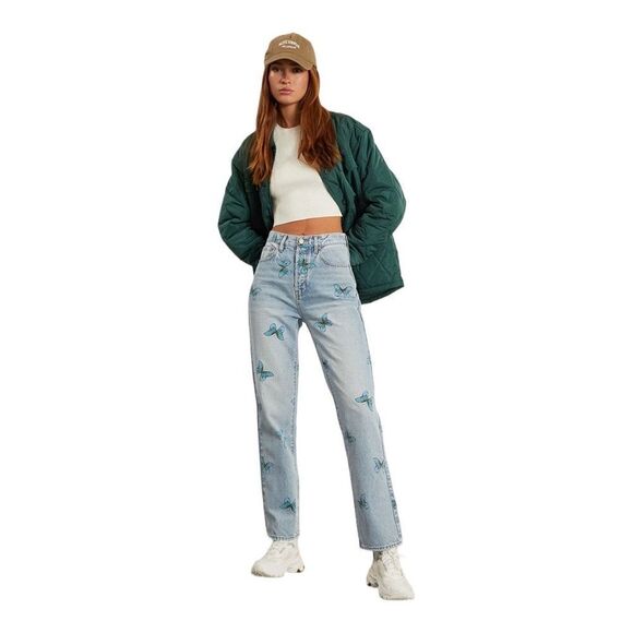 NWT PacSun ECO Butterfly 🦋 Print Dad Jeans - Picture 3 of 8